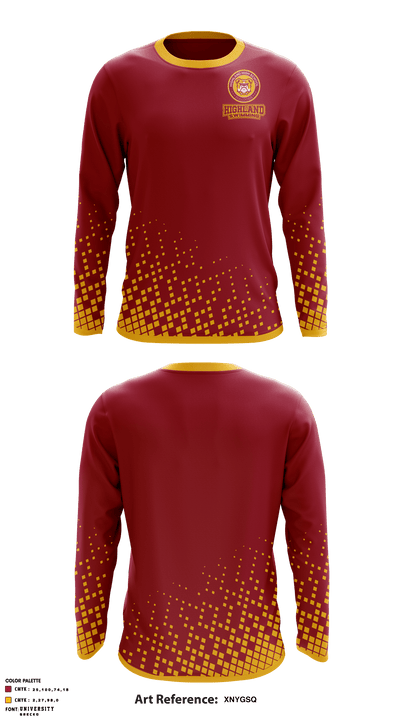 Highland High School Swimming 13550474 Long Sleeve Performance Shirt - 1