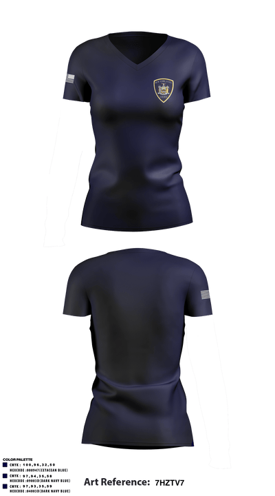NYS Courts 10687750 Women's Short Sleeve V-neck Shirt - 3