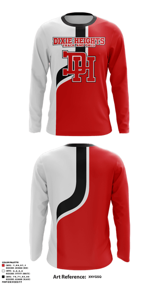 Long Sleeve Performance Shirt, Dixie Heights High School track, Track & Field, Teamtime, Team time, sublimation, custom sports apparel, team uniforms, spirit wear, spiritwear, sports uniforms, custom shirts, team store, custom team store, fundraiser sports, apparel fundraiser
