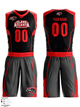 Basketball Uniform, Clark Atlanta University Basketball, Men's Basketball, Teamtime, Team time, sublimation, custom sports apparel, team uniforms, spirit wear, spiritwear, sports uniforms, custom shirts, team store, custom team store, fundraiser sports, apparel fundraiser