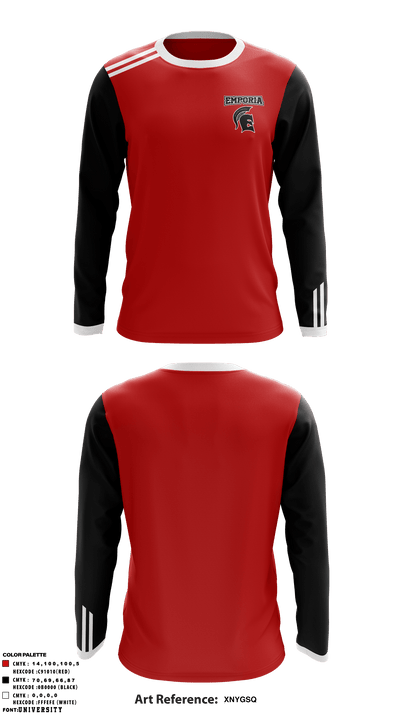 Emporia Middle School Wrestling 21662944 Long Sleeve Performance Shirt - 1