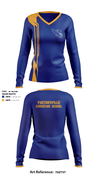 Women's Long Sleeve Vneck Shirt, Factoryville Christian School, School Spirit Store, Teamtime, Team time, sublimation, custom sports apparel, team uniforms, spirit wear, spiritwear, sports uniforms, custom shirts, team store, custom team store, fundraiser sports, apparel fundraiser