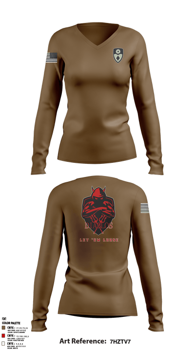3rd PLT Diablos 55800262 Women's Long Sleeve V-neck Shirt - 2