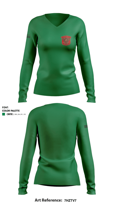 Bravo 6 MCSFCO 18617997 Women's Long Sleeve V-neck Shirt - 1