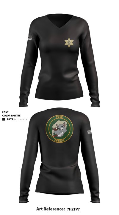 Pickens County Sheriffs Office 62390997 Women's Long Sleeve V-neck Shirt - 1