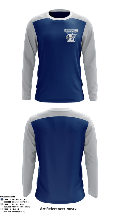 Limestone Youth Baseball 81136989 Long Sleeve Performance Shirt - 1