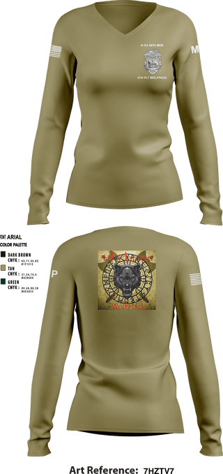 Women's Long Sleeve Vneck Shirt, , Army, Teamtime, Team time, sublimation, custom sports apparel, team uniforms, spirit wear, spiritwear, sports uniforms, custom shirts, team store, custom team store, fundraiser sports, apparel fundraiser
