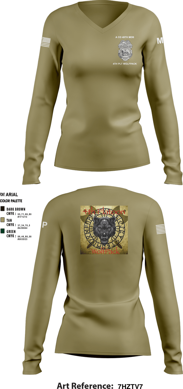 Women's Long Sleeve Vneck Shirt, , Army, Teamtime, Team time, sublimation, custom sports apparel, team uniforms, spirit wear, spiritwear, sports uniforms, custom shirts, team store, custom team store, fundraiser sports, apparel fundraiser