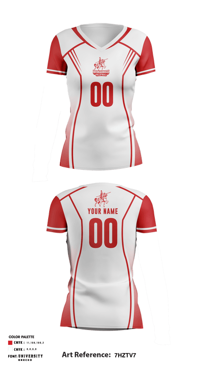 Neshannock Senior High School Volleyball 87814625 Women's Short Sleeve V-neck Shirt - 2