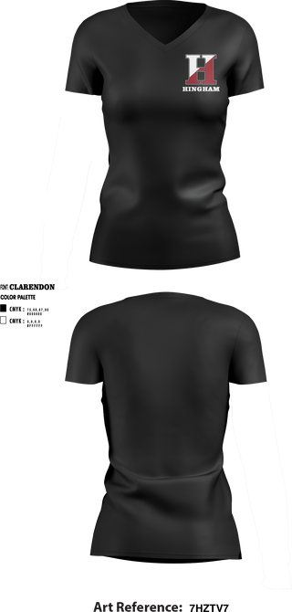 Women's Short Sleeve Vneck Shirt, Hingham High School, Spirit Store, Teamtime, Team time, sublimation, custom sports apparel, team uniforms, spirit wear, spiritwear, sports uniforms, custom shirts, team store, custom team store, fundraiser sports, apparel fundraiser