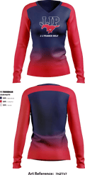 J J Pearce High School Golf 33350592 Women's Long Sleeve V-neck Shirt - 1