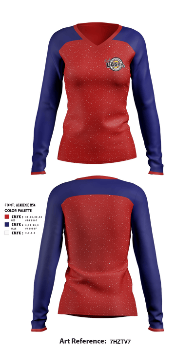 Ohio Lady Lasers Softball 49424665 Women's Long Sleeve V-neck Shirt - 1