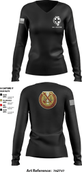 HHC 634th BSB 93326956 Women's Long Sleeve V-neck Shirt - 3