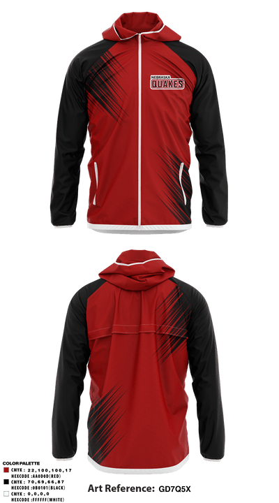 Nebraska Quakes Softball 3496061 Windbreaker - 1