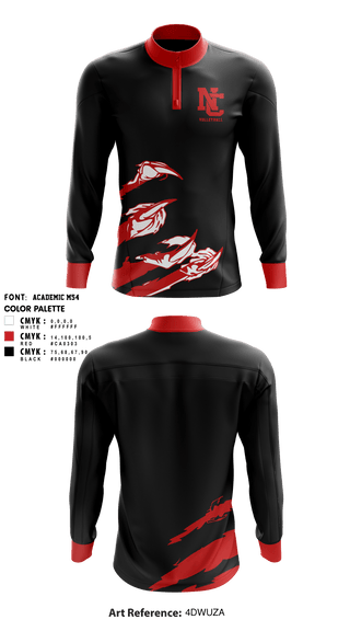 Quarter Zip Jacket, North Central Panthers Volleyball, Women's Volleyball, Teamtime, Team time, sublimation, custom sports apparel, team uniforms, spirit wear, spiritwear, sports uniforms, custom shirts, team store, custom team store, fundraiser sports, apparel fundraiser