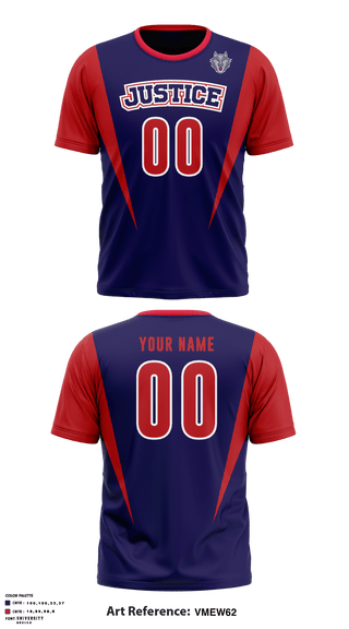 Short Sleeve Performance Shirt, Justice High School Volleyball, Men's Volleyball, Teamtime, Team time, sublimation, custom sports apparel, team uniforms, spirit wear, spiritwear, sports uniforms, custom shirts, team store, custom team store, fundraiser sports, apparel fundraiser