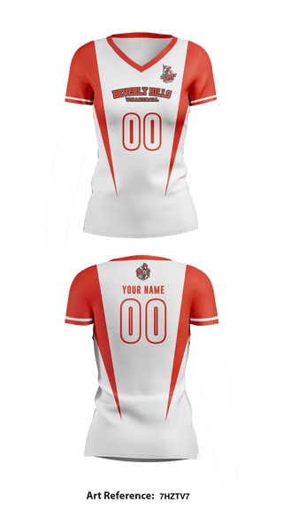 Women's Short Sleeve Vneck Shirt, Beverly Hills High School Volleyball, Women's Volleyball, Teamtime, Team time, sublimation, custom sports apparel, team uniforms, spirit wear, spiritwear, sports uniforms, custom shirts, team store, custom team store, fundraiser sports, apparel fundraiser