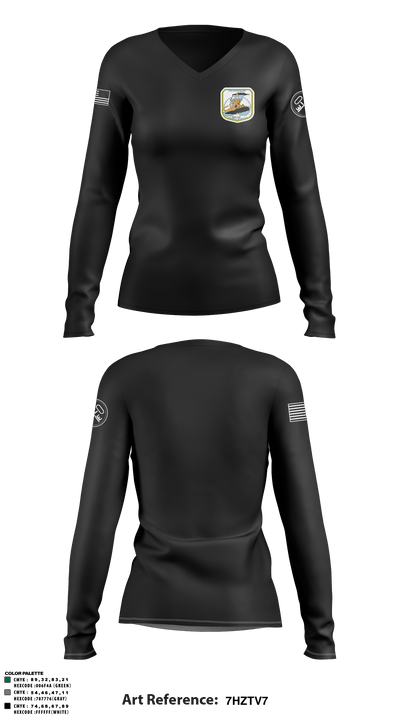 USS MONTPELIER 47292392 Women's Long Sleeve V-neck Shirt - 3