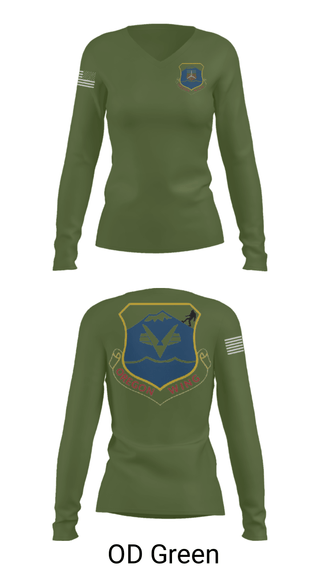 Women's Long Sleeve Vneck Shirt, , Air Force, Teamtime, Team time, sublimation, custom sports apparel, team uniforms, spirit wear, spiritwear, sports uniforms, custom shirts, team store, custom team store, fundraiser sports, apparel fundraiser