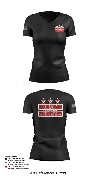 JHAT 14476812 Women's Short Sleeve V-neck Shirt - 1