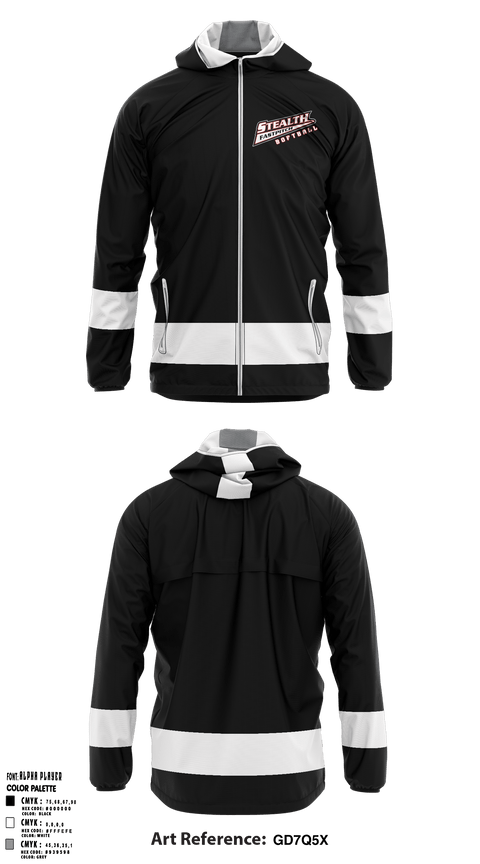 Windbreaker, Stealth Softball Org, Softball, Teamtime, Team time, sublimation, custom sports apparel, team uniforms, spirit wear, spiritwear, sports uniforms, custom shirts, team store, custom team store, fundraiser sports, apparel fundraiser