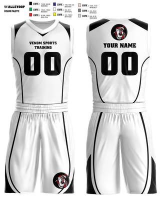 Basketball Uniform, Venom Sports Training, Men's Basketball, Teamtime, Team time, sublimation, custom sports apparel, team uniforms, spirit wear, spiritwear, sports uniforms, custom shirts, team store, custom team store, fundraiser sports, apparel fundraiser