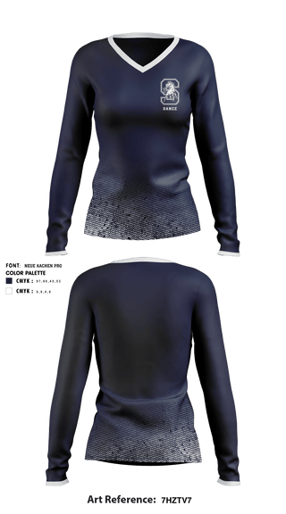Women's Long Sleeve Vneck Shirt, Silver High School Dance, School Spirit Store, Teamtime, Team time, sublimation, custom sports apparel, team uniforms, spirit wear, spiritwear, sports uniforms, custom shirts, team store, custom team store, fundraiser sports, apparel fundraiser