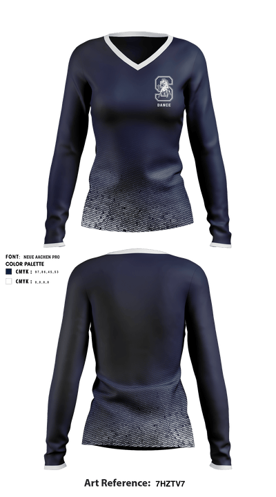 Silver High School Dance 12737840 Women's Long Sleeve V-neck Shirt - 1
