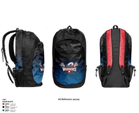 Gear Bag, Santa Cruz Warriors Lacrosse, Men's Lacrosse, Teamtime, Team time, sublimation, custom sports apparel, team uniforms, spirit wear, spiritwear, sports uniforms, custom shirts, team store, custom team store, fundraiser sports, apparel fundraiser