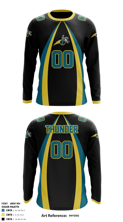 NE Thunder Football 21044517 Long Sleeve Performance Shirt - 3