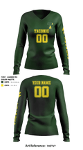 Taconic High School Volleyball 26091009 Women's Long Sleeve V-neck Shirt - 9