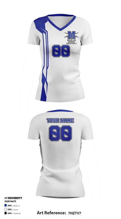 McCallum High School women's volleyball 71374557 Women's Short Sleeve V-neck Shirt - 1