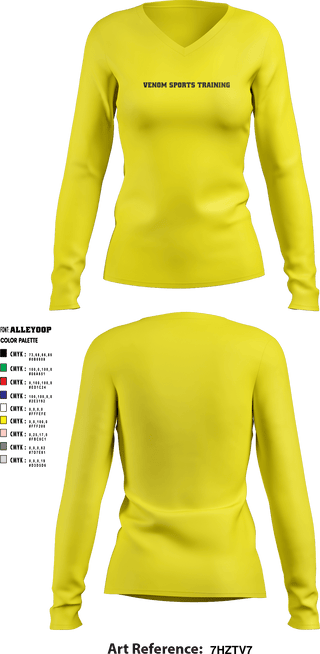Women's Long Sleeve Vneck Shirt, Venom Sports Training, Men's Basketball, Teamtime, Team time, sublimation, custom sports apparel, team uniforms, spirit wear, spiritwear, sports uniforms, custom shirts, team store, custom team store, fundraiser sports, apparel fundraiser