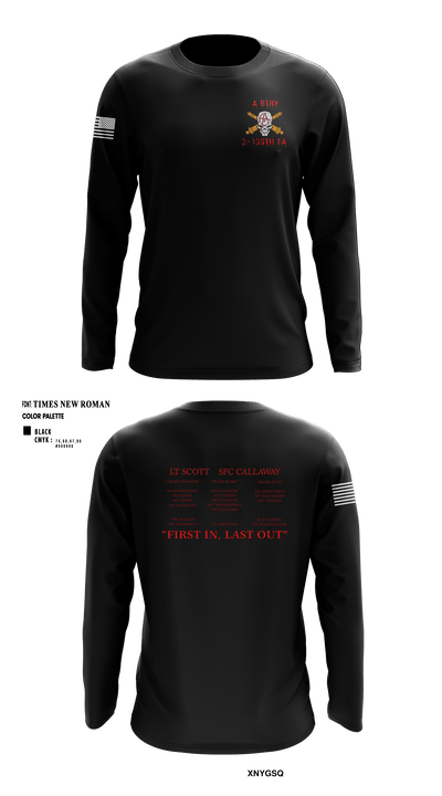 3RD PLT A BTRY 2-130TH FA 81663306 Long Sleeve Performance Shirt - 7