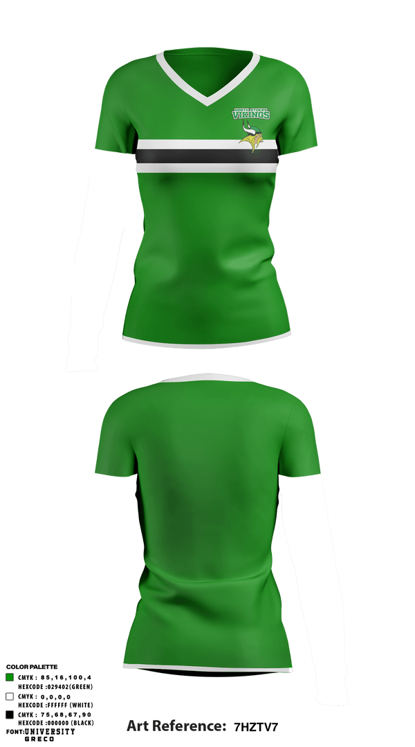 Women's Short Sleeve Vneck Shirt, North Stokes Vikings, Golf, Teamtime, Team time, sublimation, custom sports apparel, team uniforms, spirit wear, spiritwear, sports uniforms, custom shirts, team store, custom team store, fundraiser sports, apparel fundraiser