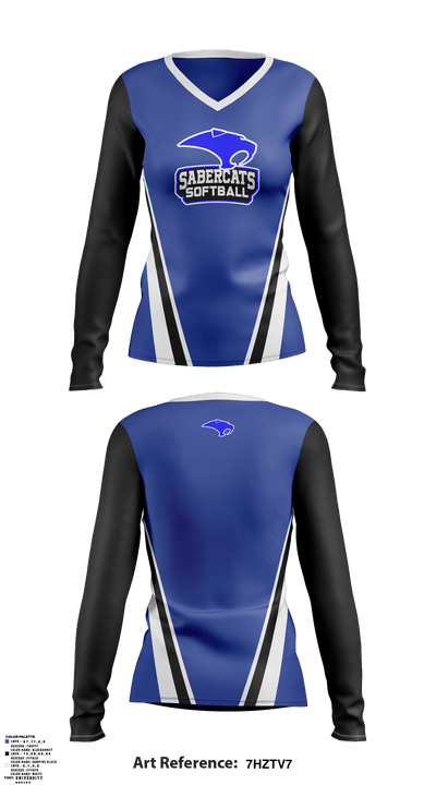 Sabercats 82688873 Women's Long Sleeve V-neck Shirt - 1