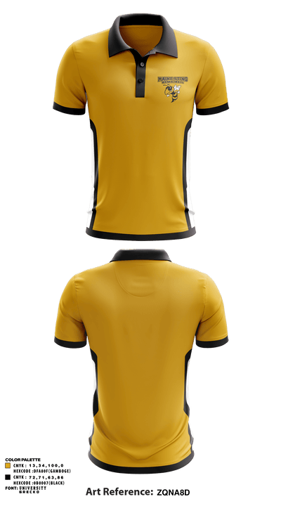 Maine Sting Basketball 4020833 Short Sleeve Performance Polo - 1