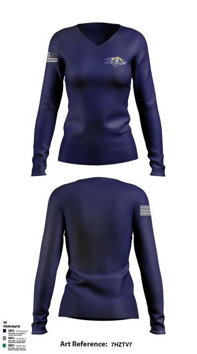 USS NEVADA SSBN 733 65073503 Women's Long Sleeve V-neck Shirt - 1
