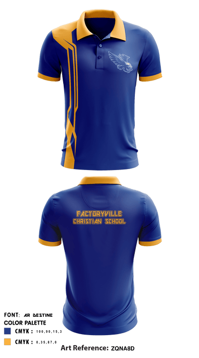 Factoryville Christian School 78112632 Short Sleeve Performance Polo - 3