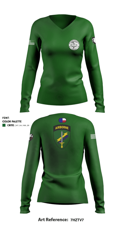 345th TPC(A) 54143111 Women's Long Sleeve V-neck Shirt - 1