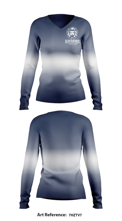Lustre Christian High School 61778427 Women's Long Sleeve V-neck Shirt - 2