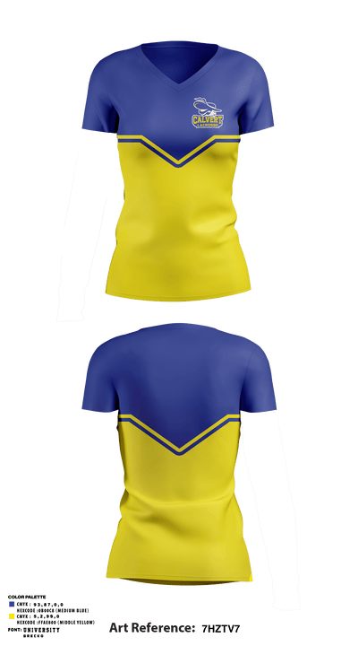 Calvert High School Lacrosse 53114333 Women's Short Sleeve V-neck Shirt - 1