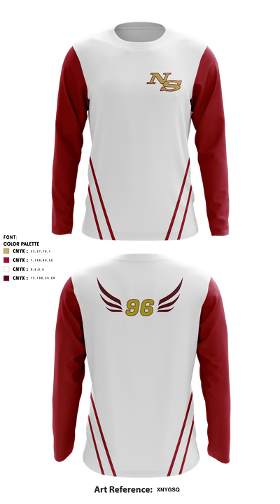 Ninety Six high school track and field 9377994 Long Sleeve Performance Shirt - 8