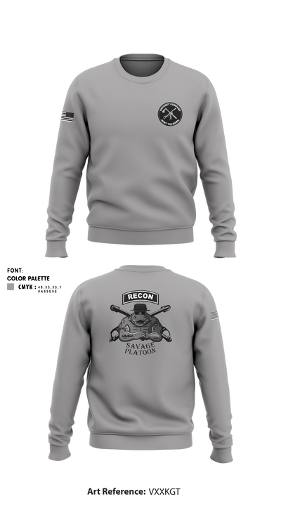 Savage Platoon, 2-7 CAV 41974847 Crew Neck Sweatshirt - 4