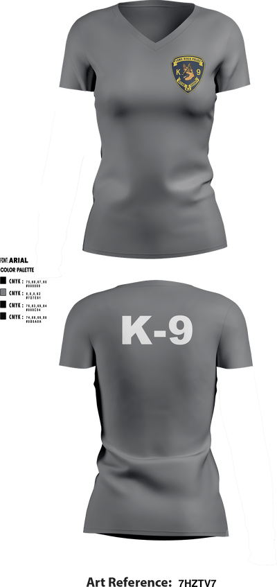 K9 1129861 Women's Short Sleeve V-neck Shirt - 6