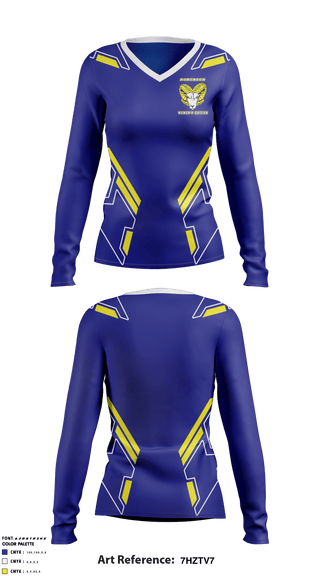 Women's Long Sleeve Vneck Shirt, Robinson Secondary School Soccer, Women's Soccer, Teamtime, Team time, sublimation, custom sports apparel, team uniforms, spirit wear, spiritwear, sports uniforms, custom shirts, team store, custom team store, fundraiser sports, apparel fundraiser