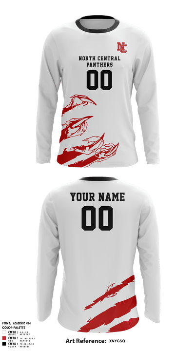 North Central Panthers Volleyball 84585356 Long Sleeve Performance Shirt - 3