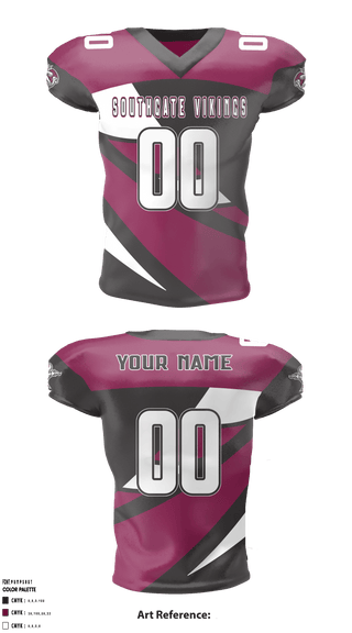 Football Jersey, Southgate Vikings, Football, Teamtime, Team time, sublimation, custom sports apparel, team uniforms, spirit wear, spiritwear, sports uniforms, custom shirts, team store, custom team store, fundraiser sports, apparel fundraiser