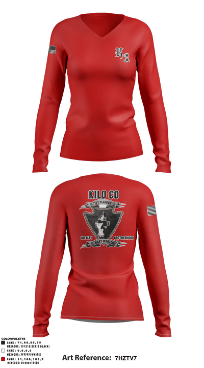 Kilo 3/7 4958967 Women's Long Sleeve V-neck Shirt - 3