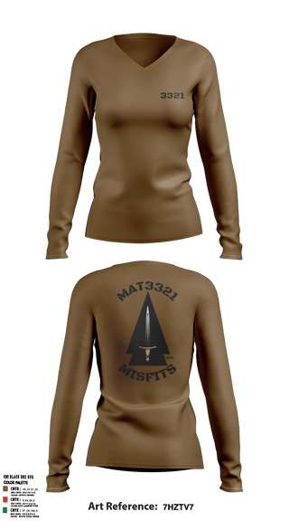 Women's Long Sleeve Vneck Shirt, , Army, Teamtime, Team time, sublimation, custom sports apparel, team uniforms, spirit wear, spiritwear, sports uniforms, custom shirts, team store, custom team store, fundraiser sports, apparel fundraiser